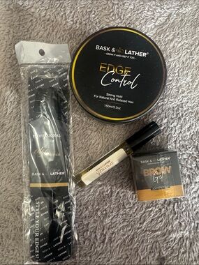 New Bask&Lather Edge Control + Brow Gel & Lash 4 Piece Set